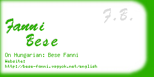 fanni bese business card